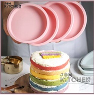 (Ready Stock) 6inch/8inch round and heart shape Upgraded Heightened BPA Free Silicone Cake mould non stick Silicone baking mould 1psc