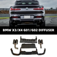 BMW X3 G01 X4 G02 M Sport Bumper Diffuser With Tip 2018-2025 X3M Rear Lip Rear Diffuser X4M Bodykit