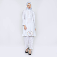 Raisma - Rawie Setelan Tunik / Baju Putih Untuk Umroh / Baju Setelan Umroh Haji / STCP02 / Baju Buat