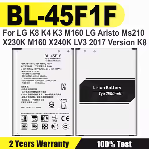 BL-45F1F Battery For LG K8 K4 K3 M160 LG Aristo MS210 2410mAh X230K M160 X240K LV3 2017 Version K8 B