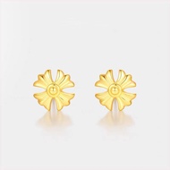 916 Gold Small Daisy Gold Earrings / Cross Earrings Earrings gold 916