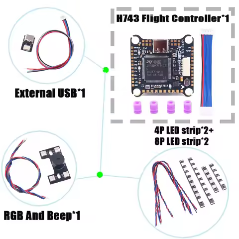 RCtoSky F4V3S PLUS F722 F745 H743 Flight Control 45/60A 4INI ESC Rack Drone FPV Racing Drone Quadcop