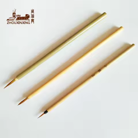 6Pcs/Set Watercolor Brush Weasel Hair Aquarelle Paintbrush green Bamboo Artist Paint Brushes Round H