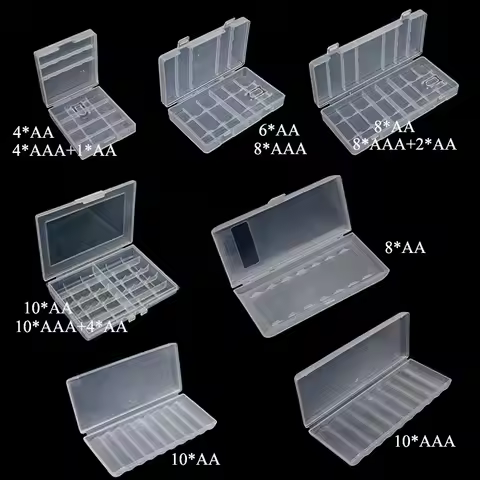 4/6/8/10 Grid AA AAA Plastic Battery Holder Case Organizer Container Batteries Storage Box Holder Ha