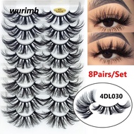 WURIMH924YYI SKONHED 8 Pairs Eye Lash Extension Eye Makeup Tools Wispies Fluffy Woman Long Natural M