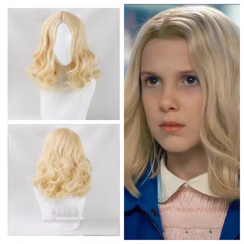 2026 TV 4 Strange Movie Eleven Cosplay Wig 11 Eleven Heat Resistant Synthetic Hair Halloween Party R