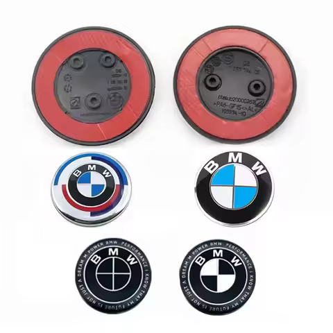 1P 82mm 2pins 3pins Car Emblem Front Bonnet Hood Rear Trunk Emblem For BMW 50th Anniversary Logo F10