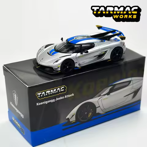 Tarmac Works 1:64 TW Koenigsegg Jesko Attack Silver alloy car model