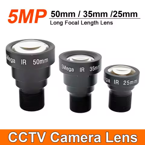 HD 5MP M12 Long Focal Length CCTV Camera Lens 50mm 35mm 25mm 5 Megapixel Lens For AHD Analog IP Secu