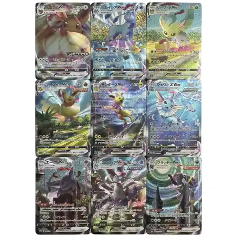 9Pcs/set Ptcg Eeveelution Vmax Texture Flash Cards Eevee Umbreon Sylveon Diy Classic Game Anime Coll