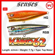 SENSES Kaiko 62 Popper Lure Pop Top Water Bait 62mm 7.7g