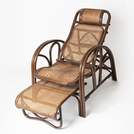 W-8&amp; Office Lunch Break Old-Fashioned Recliner for the Elderly Hand-Woven Home Real Wicker Lounger Bamboo Rattan Chair B