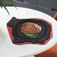 [ Grill Server Plate, Cast Iron Griddle Pan, BBQ Frying Pan, Steak Pan for Restaurant Supply Families Reunions Steak