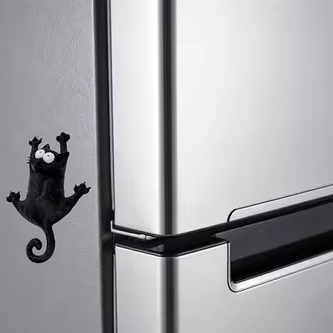 Fridge Cat Magnet Refrigerator Sticker Hook Cartoon "hang In There, Fridge Cat" Tail Refrigerator Ma