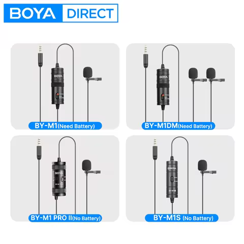 BOYA BY-M1/M1 PRO/M1DM 3.5mm TRRS Lavalier Lapel Microphone for iPhone Android PC Computer DSLR Came