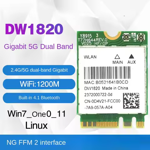 NEW Wireless 1820 DW1820 WLAN WiFi 802.11AC + BT 4.1 QCNFA344A M.2 867mbps WIFI Card D4V21