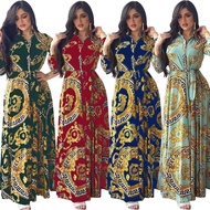AB130 Middle East Hot Sale Large Swing Women's Printed Shirt Dress