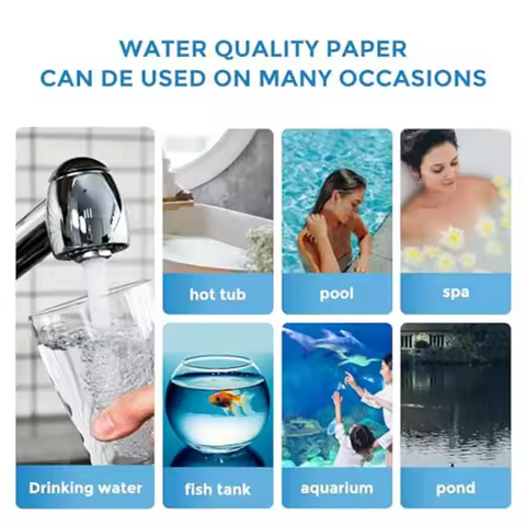 【Flash-Deal!】16-In-1 Water Test Strips Drinking Water Test Kit Fluoride Test Kit 100 Strips Home Wat