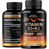 Vitamin D3 K2 - Vitamin D3 10000 iu & K2 as MK-7 120 mcg - Immune & Mood port, for Bone & Teeth Heal