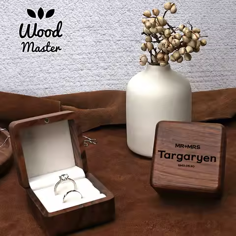 Wooden Ring Box Lover Wedding Fashion Original Wood Box for Propose Valentine gifts The adventure Be