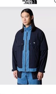 外國優惠預訂 2色選 the north face UE 拼色牛仔刺繡logo 拉鍊外套 可拆卸長袖