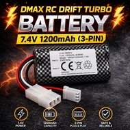 DMAX RC DRIFT TURBO Battery 7.4V 1200mAh (3-Pin) + USB Charger | RC Drift Car Turbo Power