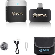 BOYA Wireless Lavalier Microphone for Android Phone iPhone 15 Plug Play USB C Lapel Microphone Noise Cancellation Clip on Mic for Video Recording YouTube Vlogging Live Streaming BY-M1V3