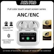 A12 Pro TWS Wireless Earbuds – ANC/ENC Noise Cancelling, Touch Screen Control, 36H Playtime, Bluetoo
