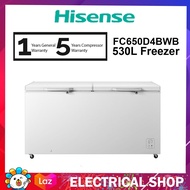 Hisense 530L Chest Freezer FC650D4BWB Fridge 8 in 1 LED with Safety Lock and Wheel (White) Peti Sejuk Beku