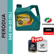 70011005 PERODUA FULLY SYNTHETIC ENGINE OIL SAE 0W20 (3L) FOR AXIA , BEZZA 1.0 ( FREE OIL FILTER)