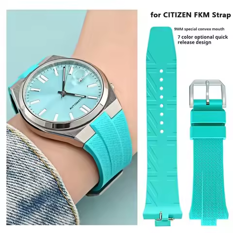 9mm Fluoro Rubber Strap for Citizen NJ0150 NJ0151 ME Color Series FKM Convex End Quick Release Sport