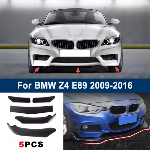 Adjustable 5Pcs Sectional Front Spoiler Lip For BMW Z4 E89 2009-2016 Front Bumper Splitter Car Exter