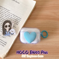 【In Stock】For HOCO EW03 Plus Case Casing Soft Silicone DIY Colorful Peach Heart Earphone Case Cover 