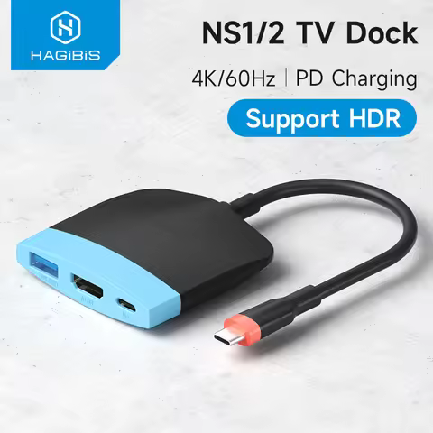 Hagibis TV Dock for Switch Portable Docking Station USB C to 4K HDMI-compatible USB 3.0 Hub 100W PD 