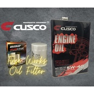 CUSCO JAPAN FULLY SYNTHETIC ENGINE OIL 5W40 SN/CF ACEA FREE WORKS ENGINEERING OIL FILTER
