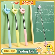 SIXIS Teaching Pointer, Stainless Steel Telescopic Rod Finger Reading Sticks, Durable Finger Design 