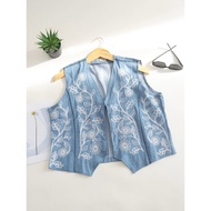 Emboirdery Jeans Vest PC 242 | Embroidered Vest | Cute Vest | Simple Vest