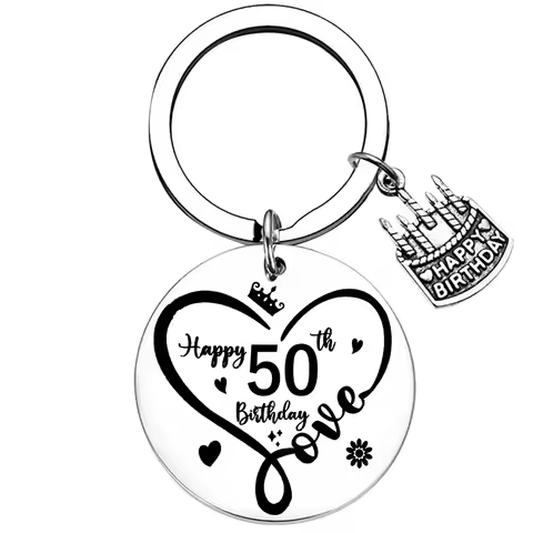 50th Birthday Gifts keychains keyrings 50 and Fabulous key chains 50 Year Old gifts for Mom Sister F