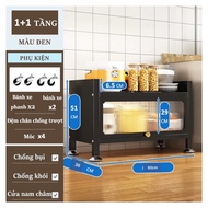 kệ để đồ nhà bếp đa năng tủ bếp có nắp đậy dài 80cm