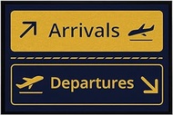 OM3® Funny Doormat with Saying | Airport - Arrivals Departures - Airport Style I | Non-Slip & Washab