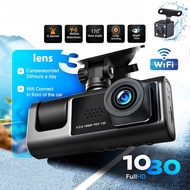 1080P Wifi 3 Channel Dashcam Infrared Night Vision Panoramic 360° 24h Parking Monitor Dash Cam