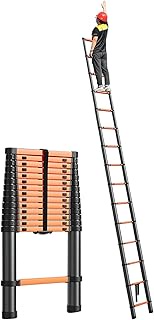 Telescopic Aluminum Ladder 4.7m/15.5ft Foldable Extension Ladder for Home & RV 330 lbs Load Capacity