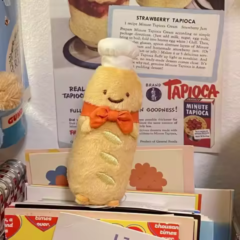 Cute Sumikko Gurashi Baguette bread chef Plush Keychain Corner Bio Car Pendants Desktop Ornaments Ba