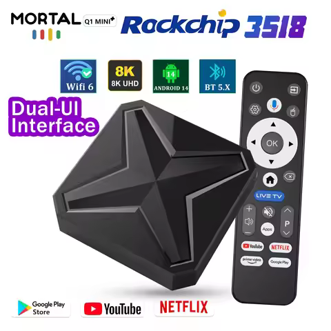 2025 Smart TV Box Q1MINI+ Dual UI Interface Android 14 ATV RK 3518 Google Assistant 8K Video 4k HDR1
