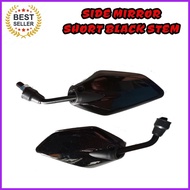 MOTORCYCLE SIDE MIRROR BLACK EURO DAAN HARI | LONG STEM/STANDARD SIZE | DAHON TYPE | ACCESSORIES |(