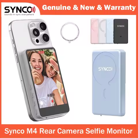 SYNCO XView M4 4’’ Magnetic Phone Vlog Selfie Monitor Screen, P2P Technology, WiFi-Free Connection,