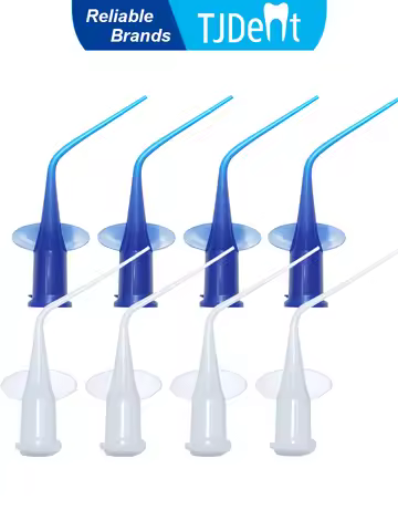 TJDent Dental Disposable Plastic Syringe Tip Blue Transparent Endo Irrigation Root Canal Lateral Irr