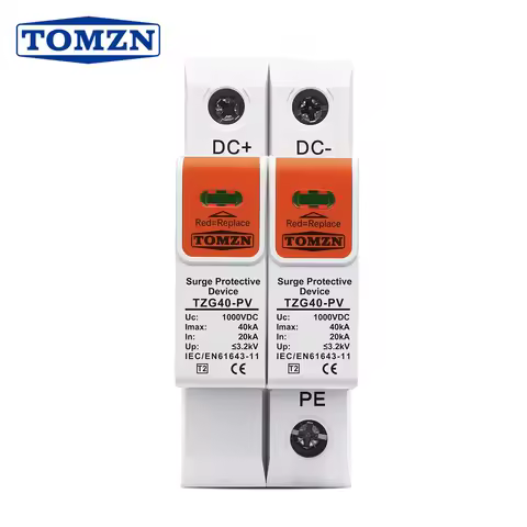 TOMZN SPD DC 500V 600V 800V 1000V 10-20kA 20-40kA House Surge Protector Protective Low-voltage Arres