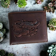 Dompet Kulit Ukiran Naga Coklat