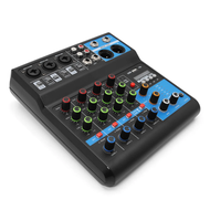 BOMGE  5 channel Audio mixer USB Bluetooth professional sound mixer drive sound card mixing console DJ Audio equipment for church stage party recording studio performance live broadcast